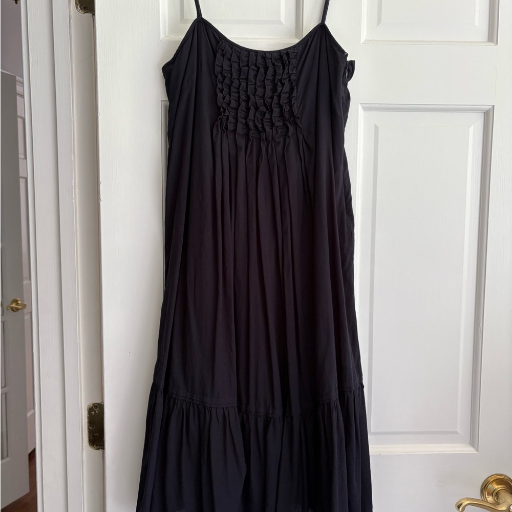 GAP Elegant Black Gathered Midi Dress